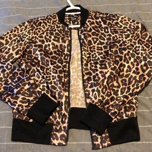 Cheetah print bomber jacket - never worn!